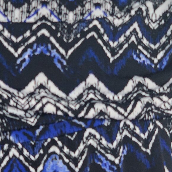 AB Studio Black White Royal Mixed Pattern Ruched Waist Poly Span Maxi Skirt XL - Picture 8 of 16